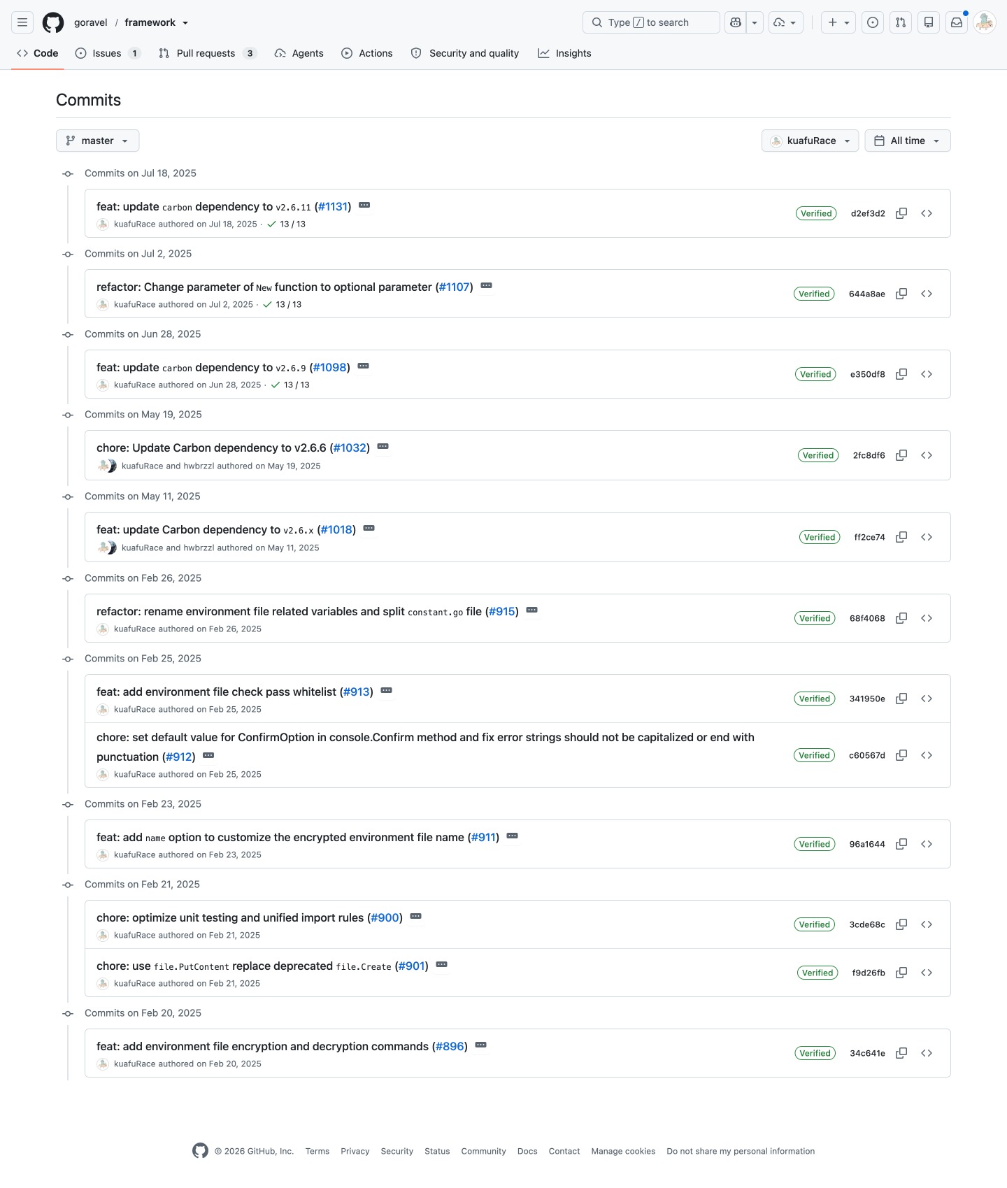 goravel 框架 Committer 证明截图